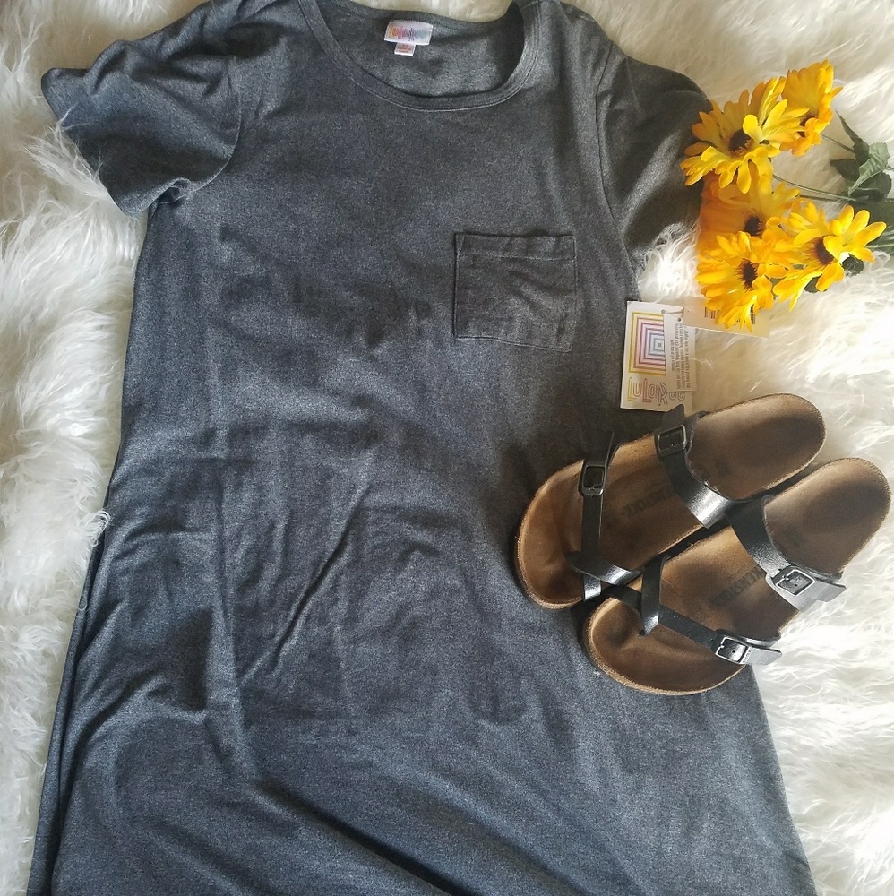 NWT Lularoe Carly Grey T-shirt Dress